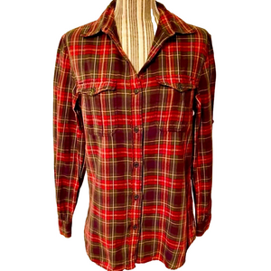 🎅 Ralph Lauren Denim & Supply red green & white cotton flannel style shirt S/P